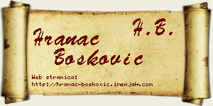 Hranac Bošković vizit kartica